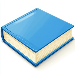Aufkleber - A vibrant blue hardcover book, isolated on white.