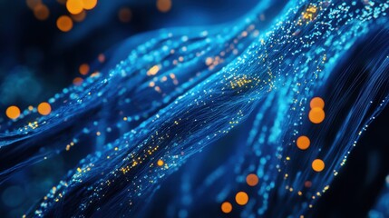 Poster - Abstract digital network connection blue background 3D rendering