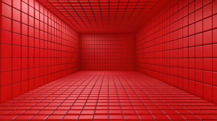 Poster - Abstract matrix red background