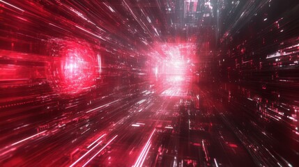 Poster - Digital cyberspace with particles and Digital data network connections concept
