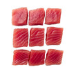 © Molin - red raw tuna cut, piece of  tuna steak meat, fresh seafood, cutout png