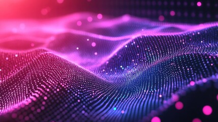 Poster - Panoramic abstract dot and triangle connection background., The world is connect and smaller concept, Digital futuristic Earth minimalism background