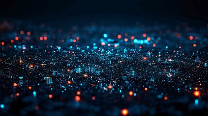 Aufkleber - Decentralized energy system featuring a network of interconnected renewable energy nodes and smart devices Stock Photo with side copy space