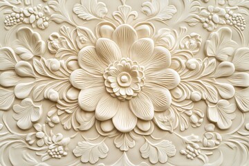 Poster - Intricate embossed matte ceramic texture featuring elegant floral designs and details