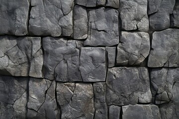 Poster - Rough stone texture showcasing deep fissures and weathered details in a natural formation