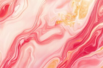 Poster - Smooth marble texture with bold swirling veining in shades of pink and gold creating an elegant design