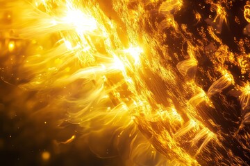 Poster - Warm sunspot reflections create a golden texture with shimmering highlights under natural light