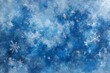 © annetdebar - Frosty ice texture with translucent blue tint and scattered snowflakes creating a winter wonderland effect