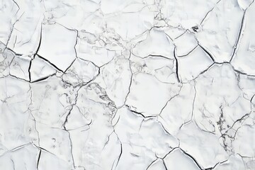 Aufkleber - Frozen lake surface texture with intricate cracks showcasing nature’s unique patterns during winter