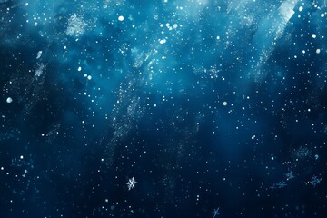 Poster - Glistening frozen water showcases intricate snowflake patterns under a winter sky
