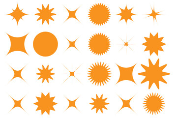 Wall Mural - Set sparkle icon. Vector four-pointed star for logo, social media stories.