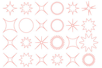 Wall Mural - Twinkling stars. Sparkle star icons. Blink glitter and glowing icon.