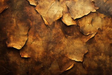 Poster - Textured surface showcasing jagged edges with rich brown tones and intricate patterns