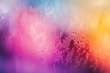 Poster - Frosted glass texture with colorful, soft blur creates an ethereal and dreamy atmosphere