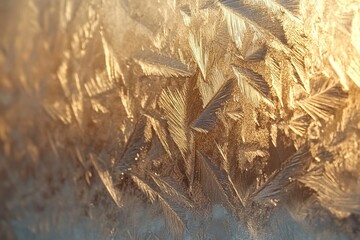 Poster - Frosted gold texture with soft muted tones creating an elegant and warm ambiance