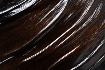Poster - Glossy lacquered wood texture with deep dark tones ideal for design and decor projects