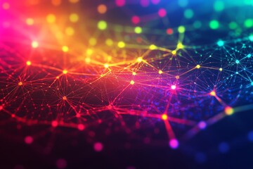 Aufkleber - Vibrant glowing holographic mesh texture with intricate patterns and radiant colors displayed in an abstract design