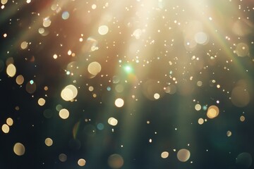 Poster - Scattered light beams creating a beautiful lens flare texture in a soft, golden glow during sunset or sunrise