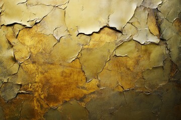 Poster - Crumpled metallic gold foil texture with rich details and layers captured in a dynamic interplay of light