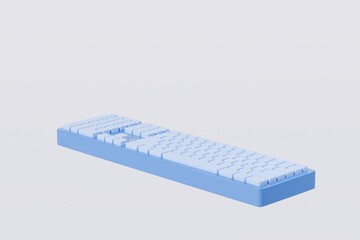 Fototapete - 3d Mechanical Keyboard icon. Computer device equipment concept. Keyboard mechanical gaming concept. Minimal Cartoon keyboard computer technology icon isolated on transparent background. 3d render.