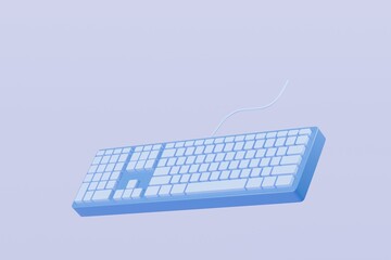 Fototapete - 3d Mechanical Keyboard icon. Computer device equipment concept. Keyboard mechanical gaming concept. Minimal Cartoon keyboard computer technology icon isolated on transparent background. 3d render.