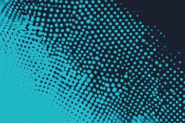 Poster - Halftone dot texture resembling retro comic book style with vibrant blue tones and contrasting black background