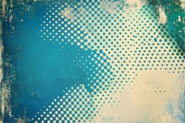Poster - Retro comic book halftone dots texture in blue and white creating a vintage graphic design effect