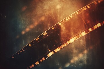 Poster - Vintage film grain texture with captivating light streaks evokes nostalgia and artistry from past cinematic eras
