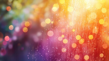 Poster - Colorful Bokeh Background with Sparkling Lights and Rainy Atmosphere