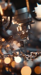 Poster - Precision Manufacturing Process with Advanced Machinery and Glistening Parts