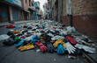 © eman - street covered in discarded masks and gloves