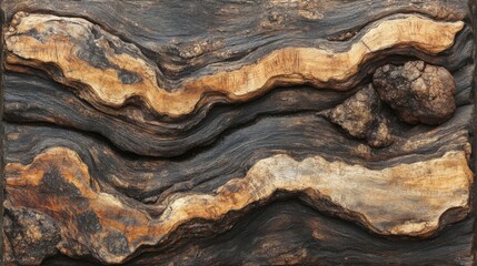 Wall Mural - Abstract Wood Grain Texture Showing Dark And Light Tones