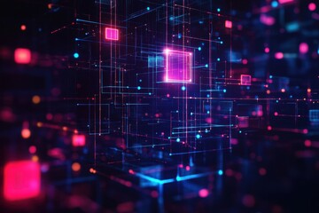 Poster - Abstract digital network data structure.