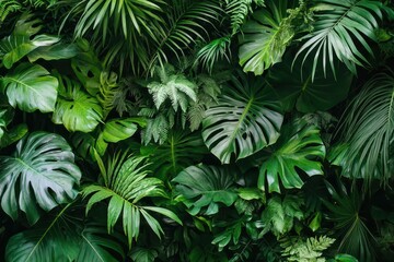  Lush green tropical foliage background. (63)