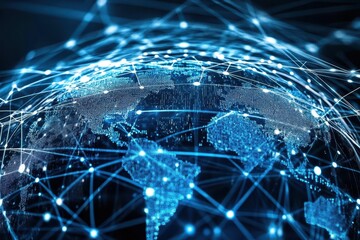 Poster - Global network connection, digital world, futuristic technology. (2)