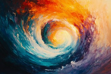 Wall Mural - Colorful cosmic swirl depicting a vibrant galaxy with striking hues and dynamic energy