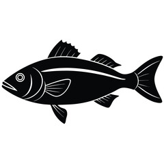 Wall Mural - Sea bass silhouette flat design