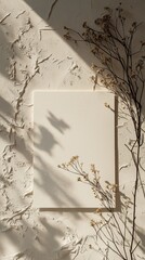 Poster - A blank white paper mockup sits elegantly against a textured wall