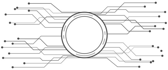Fototapete - vector abstract white digital technology circuits lines geometric dots and lines.