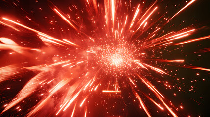 Wall Mural - Stunning fireworks above the Brandenburg Gate in Berlin with trails of red and white light framing the historic monument.