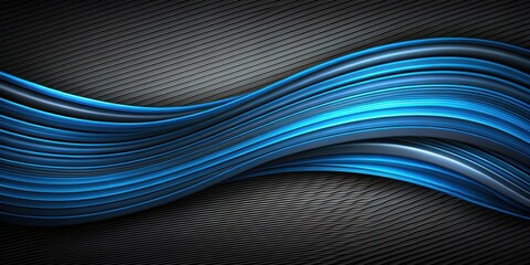 Poster - Abstract Blue and Gray Swirling Wave Design with Textured Background