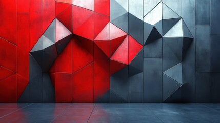 Wall Mural - abstract 3d rendering of triangulated surface modern background striped polygonal shape low poly minimalistic design for poster cover branding banner placar