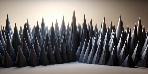 Poster - Abstract Dark Conical Peaks in a Geometric Landscape