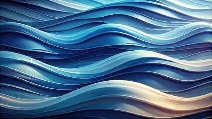 Leinwandbilder - Abstract Blue Wave Pattern Smooth Curves and Gradient Shades