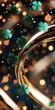© Chopang.studio - A vibrant design featuring golden swirls and green four-leaf clovers, set against a sparkling, dark background, evoking a festive and lucky atmosphere.