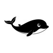 © VectorArt - Whale cartoon vector silhouette