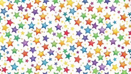 Poster - Rainbow Starburst Pattern A Festive Background of Colorful Stars for Celebrations
