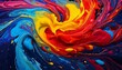 © StockTopia - Mesmerizing Swirl of Liquid Paint in Vibrant Red, Blue, and Yellow Colors
