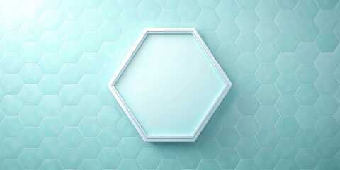 Aufkleber - Hexagonal Frame on a Light Blue Honeycomb Tile Background
