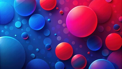 Poster - Abstract Red and Blue Sphere Background Design Featuring Overlapping Circles and Gradient Effects